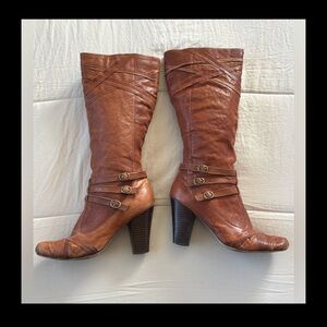 Dollhouse Brown Heeled Boots